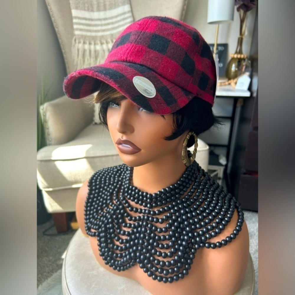✨NEW Buffalo Plaid Red and Black Women's Cap